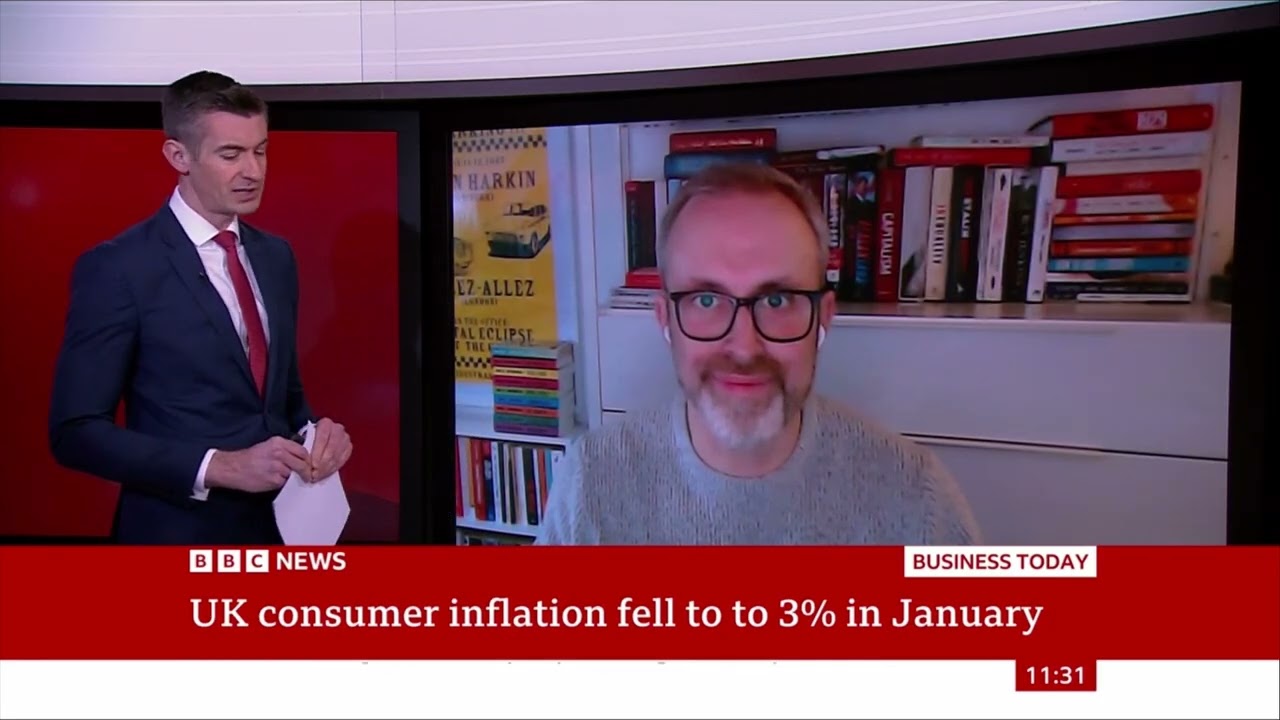 Inflation falls in the UK: did the government help? Talking on the BBC World channel on 18th Feb.