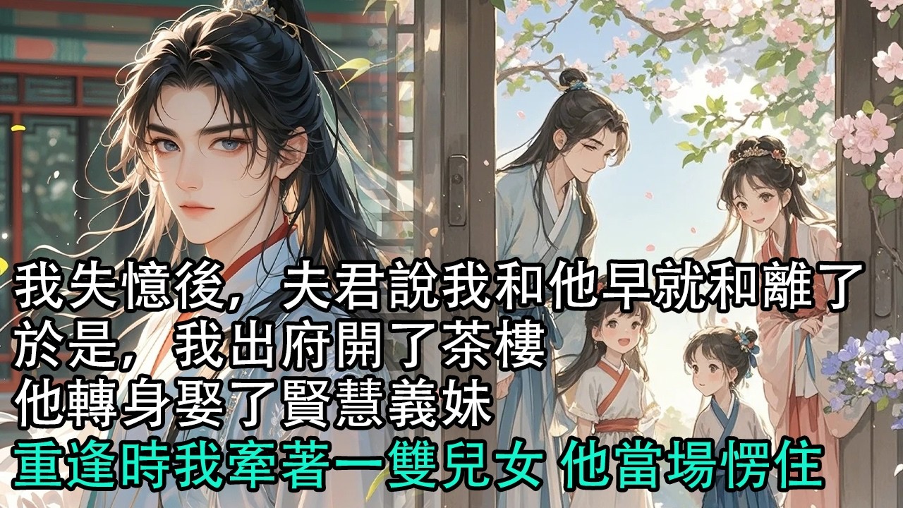 【一口氣看完】我失憶後，夫君告訴我，我和他早就和離了，於是，我出府開了茶樓，他轉身娶了賢慧義妹，重逢時，我牽著一雙兒女，他當場愣住#古言 #有聲小說 #情感故事