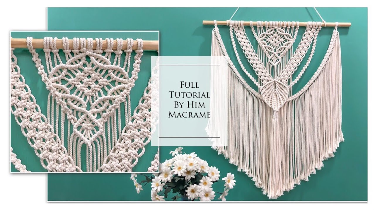 Simple Macrame wall hanging Tutorial/ Macrame Project For Beginners/ Easy Tutorial by Him Macrame