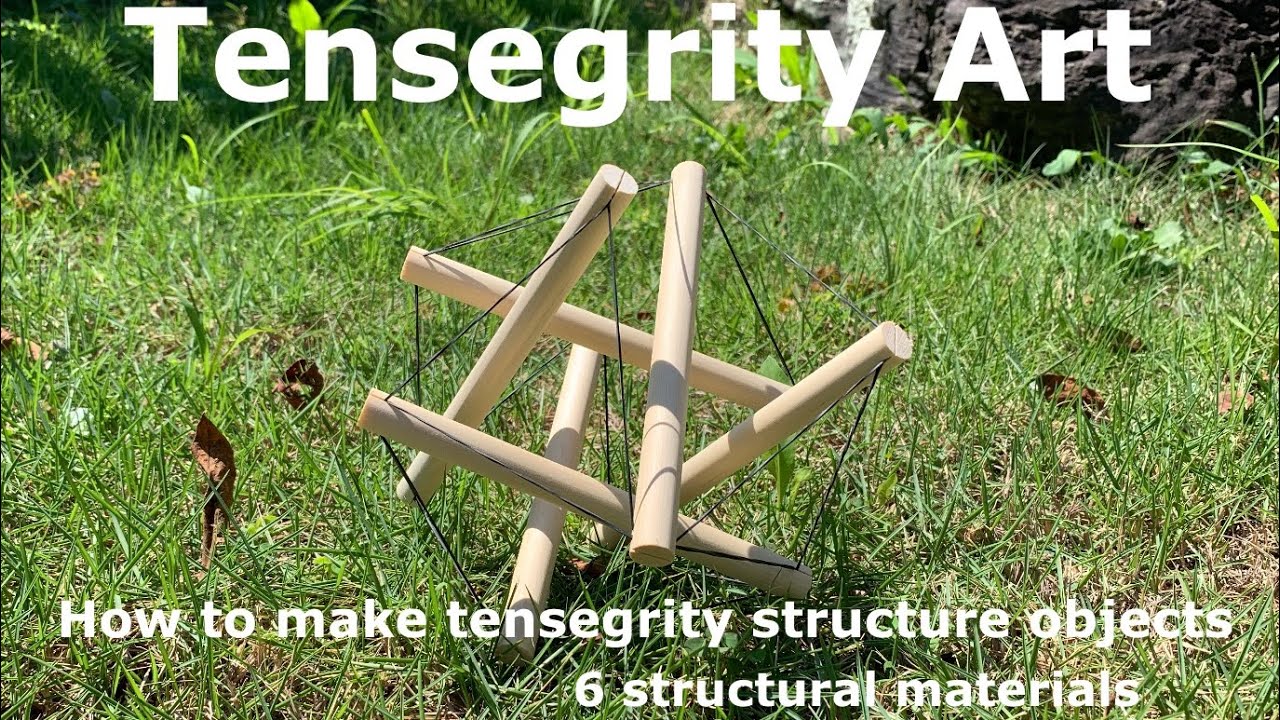 《Tensegrity Art》  How to make tensegrity structure objects ~6 Structural materials ~ 6本テンセグリティの作り方