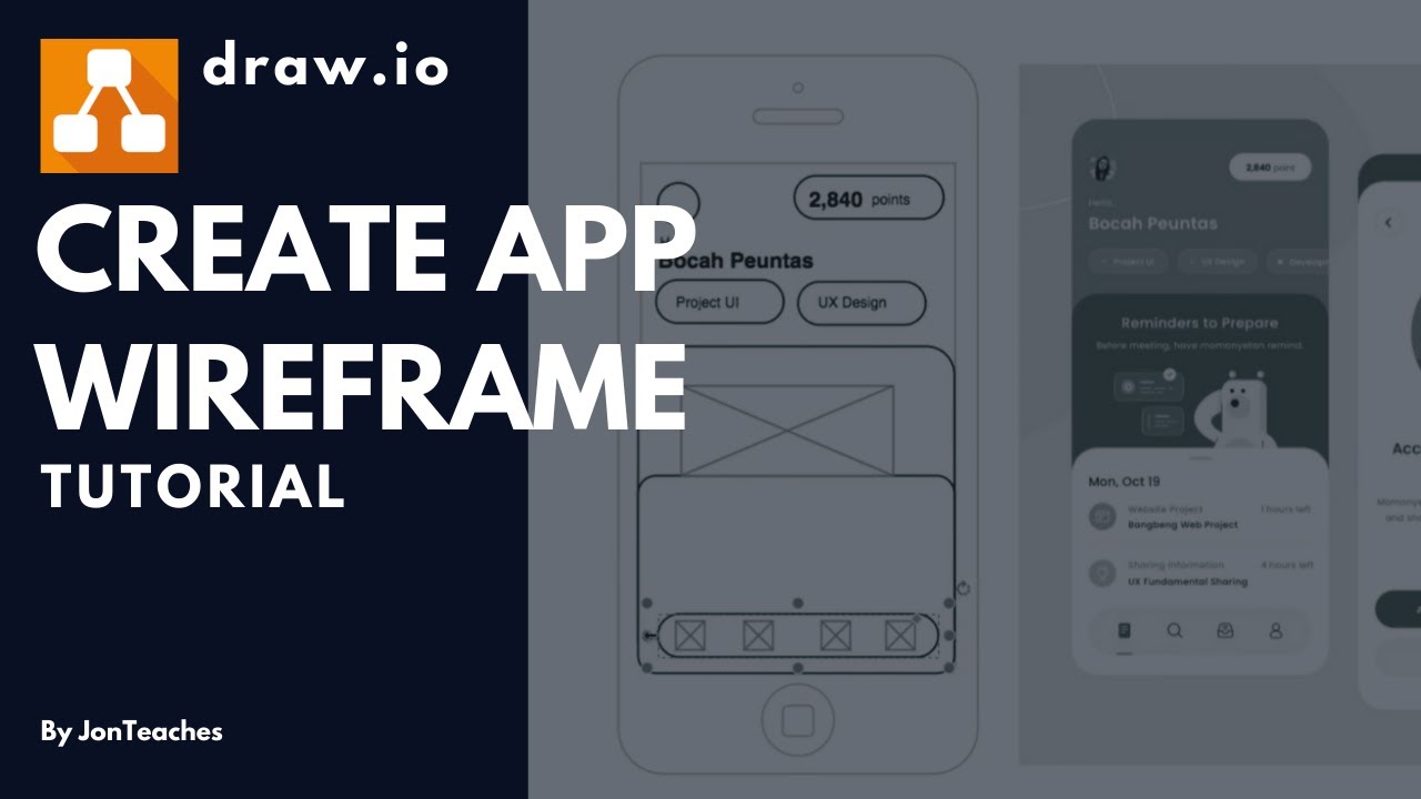 Creating App Wireframes in Draw.io (Diagrams.net)