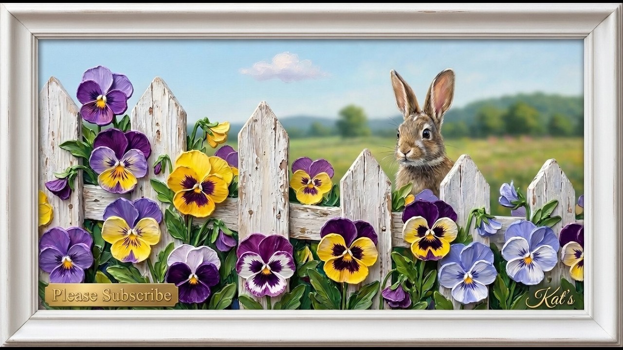 Pansies in the Bunny's Garden | Spring Screensaver | Amores-perfeitos no Jardim do Coelhinho