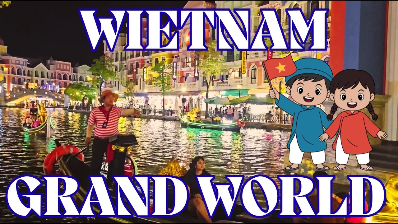 WIETNAM🌅 Grand World Phu Quoc – Wenecka magia, złoty Bambusowy Dom ✨🚤🇻🇳#mikronek #travel #wietnam