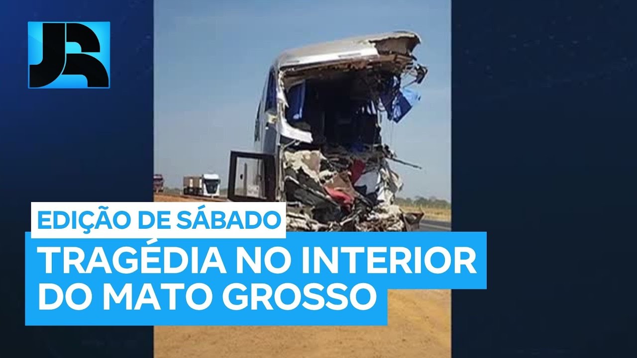 Acidente entre ônibus e carreta deixa 11 mortos e 46 feridos no interior de MT