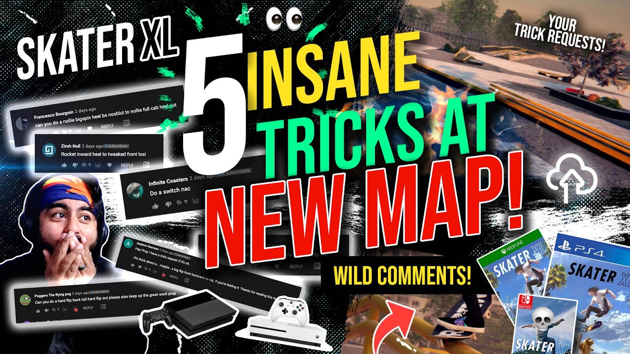Skater XL | New Map On Console + 5 INSANE TRICKS!
