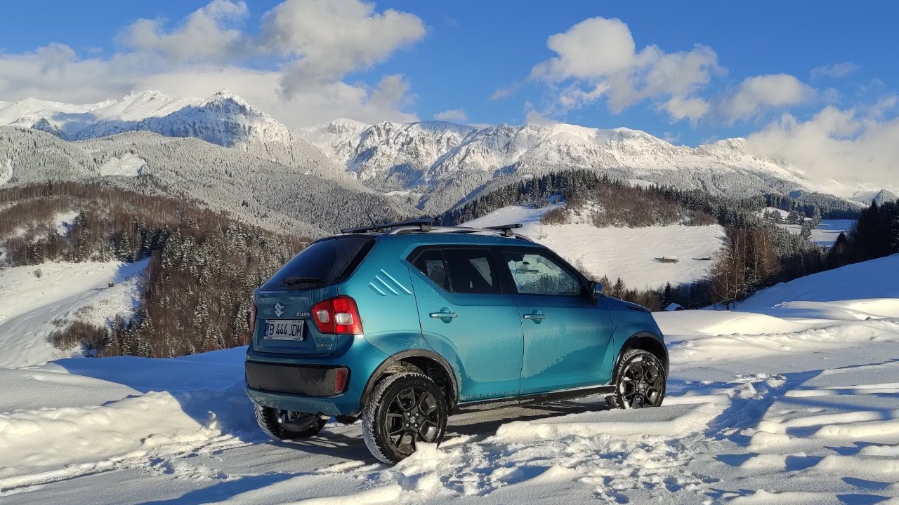 Suzuki Ignis off road, muddy & snowy shelf road (winter tyres only)