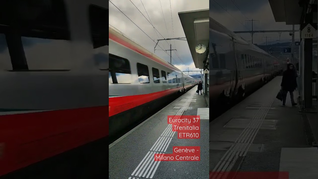 Eurocity 37 / Trenitalia / Gen&egrave;ve - Milano Centrale / en gare d'Etoy, en Suisse !