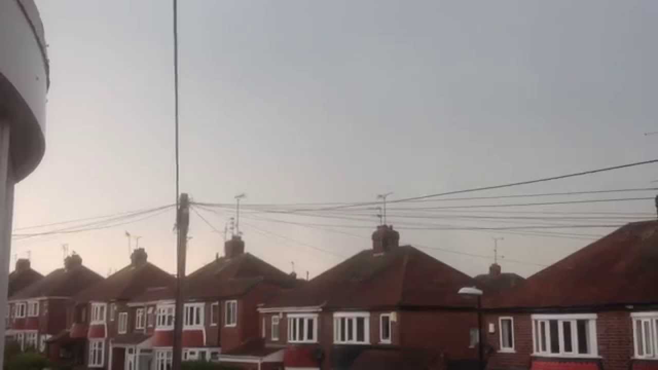 Storm passing over Sunderland, UK 1st July 2015