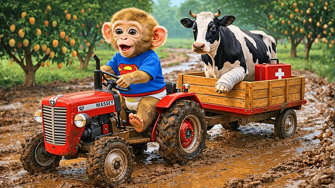 A Cow Steps on a Nail During Monkey Kiki’s Mango Harvest — What Happens Next?
