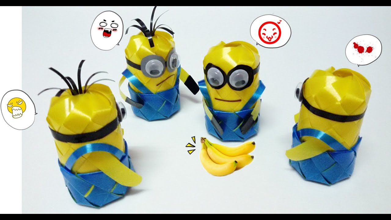 DIY How to make minions with a ribbon | วิธีพับเหรียญโปรยทานมินเนี่ยน | LOOKNAM RIBBON ART