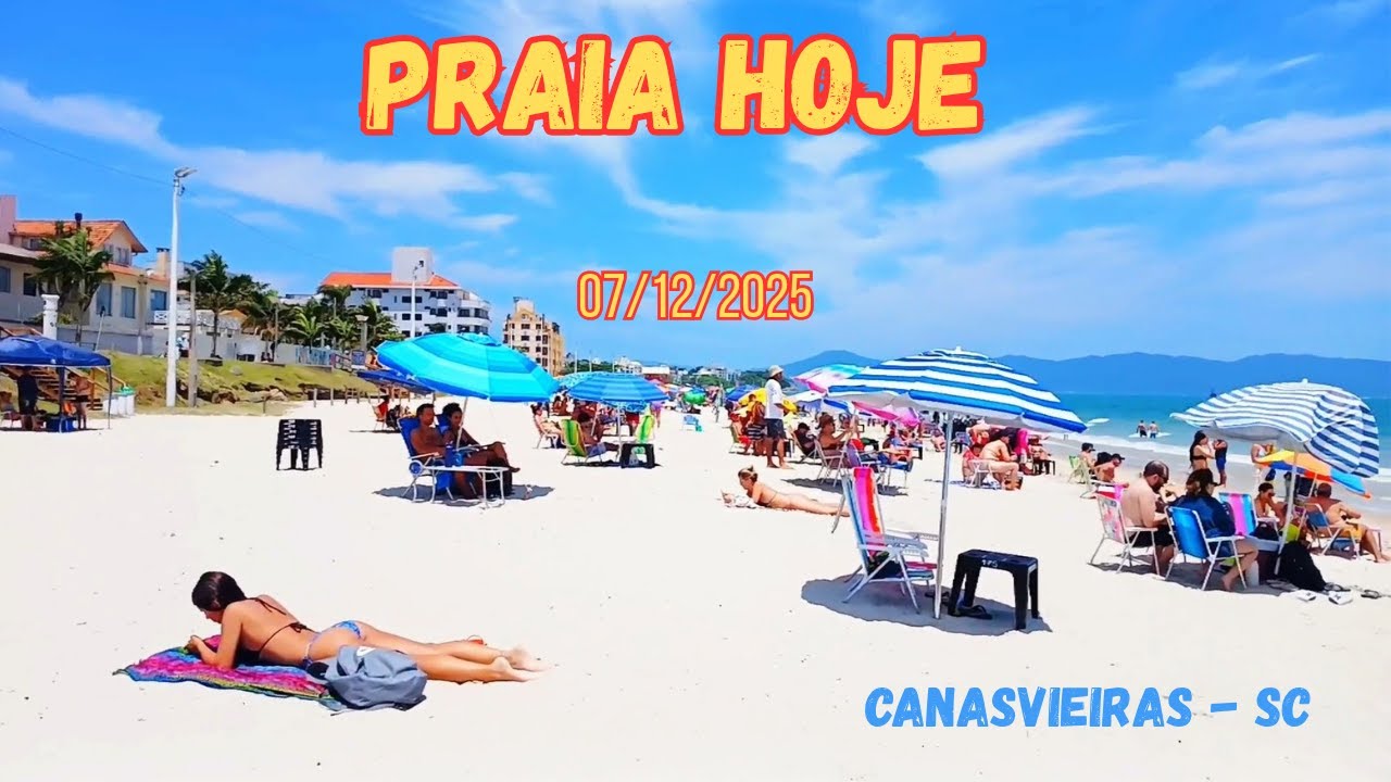 Stroll along the Brazilian beach Canasvieiras  | Busy Sunday in Florianópolis 🇧🇷🏖🌊