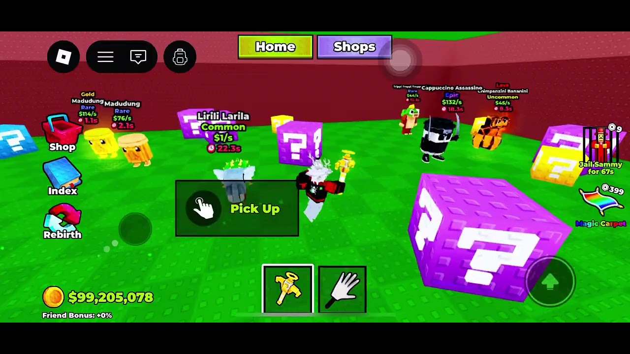 Playing break a lucky block