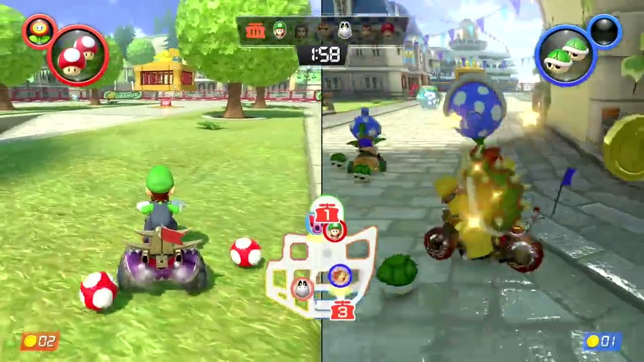 Mario Kart 8 Deluxe – Battle 2 Players Gameplay Multiplayer (Team Game)