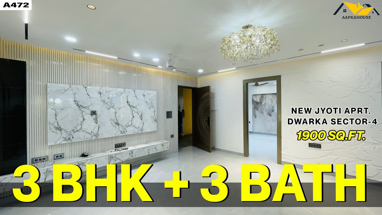 Newly Renovated 3BHK in Dwarka Sector 4 🔥 Big Balcony Society Flat Tour