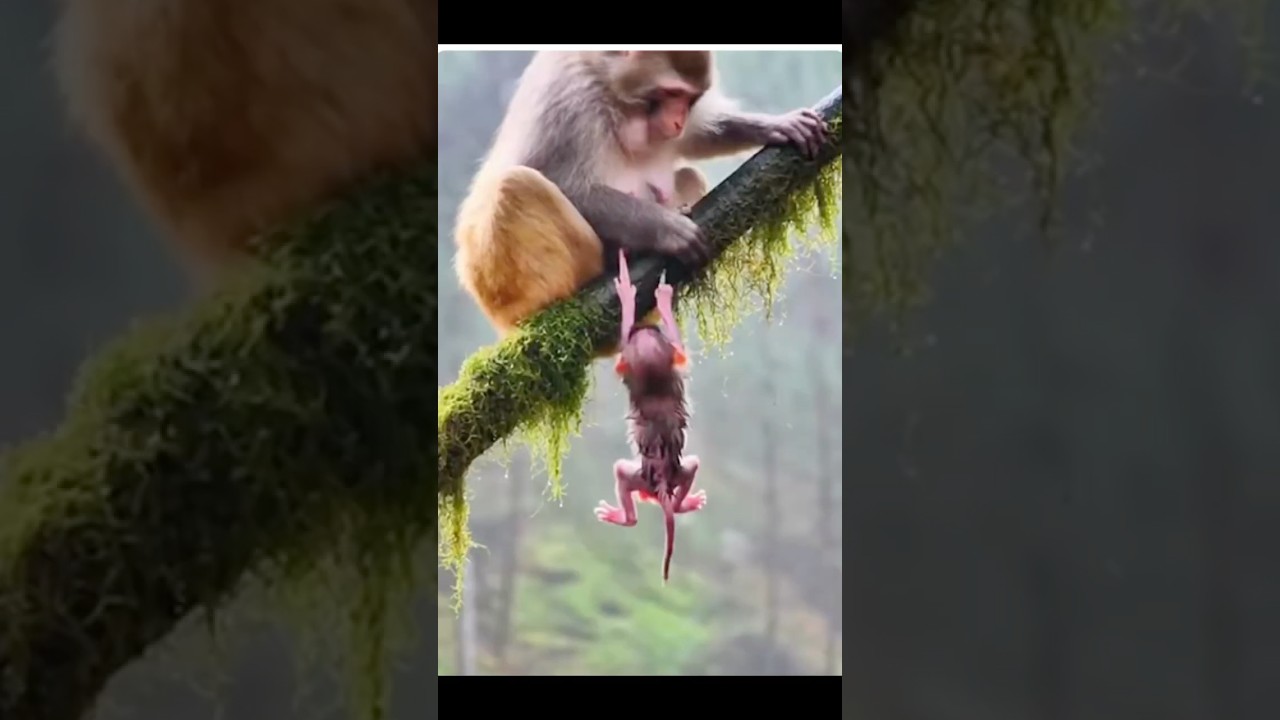Baby Monkey called for mama more support.