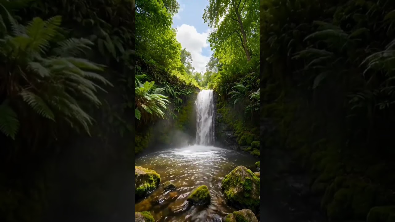 Whispers of Water and Shadows in the Forest #TranquilNature #ForestMagic