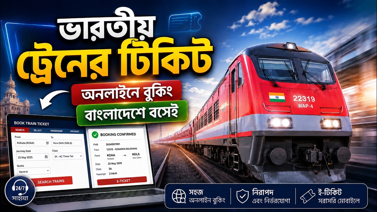 বাংলাদেশে বসে ভারতীয় ট্রেনের টিকিট কাটুন অনলাইন | How to Book Indian Train Ticket from Bangladesh