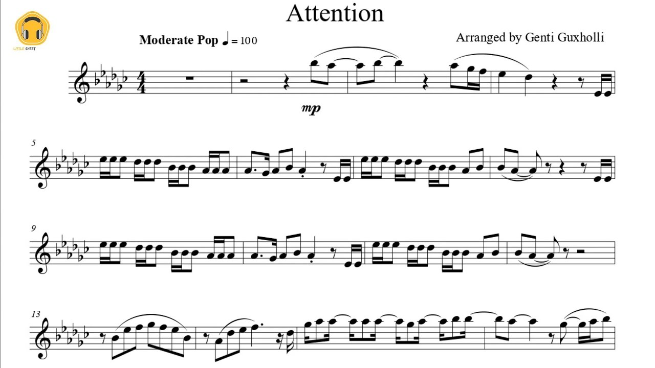 Attention by Charlie Puth (Flute Solo with Piano Accompaniment/Sheets)