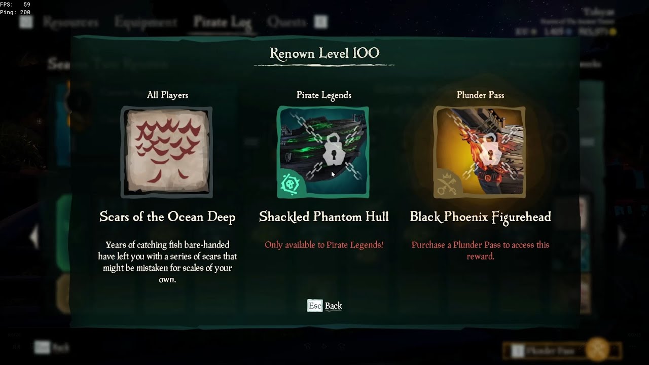 Sea of Thieves Season 2 Battlepass All levels Items Free and Paid Plunder Pass Path