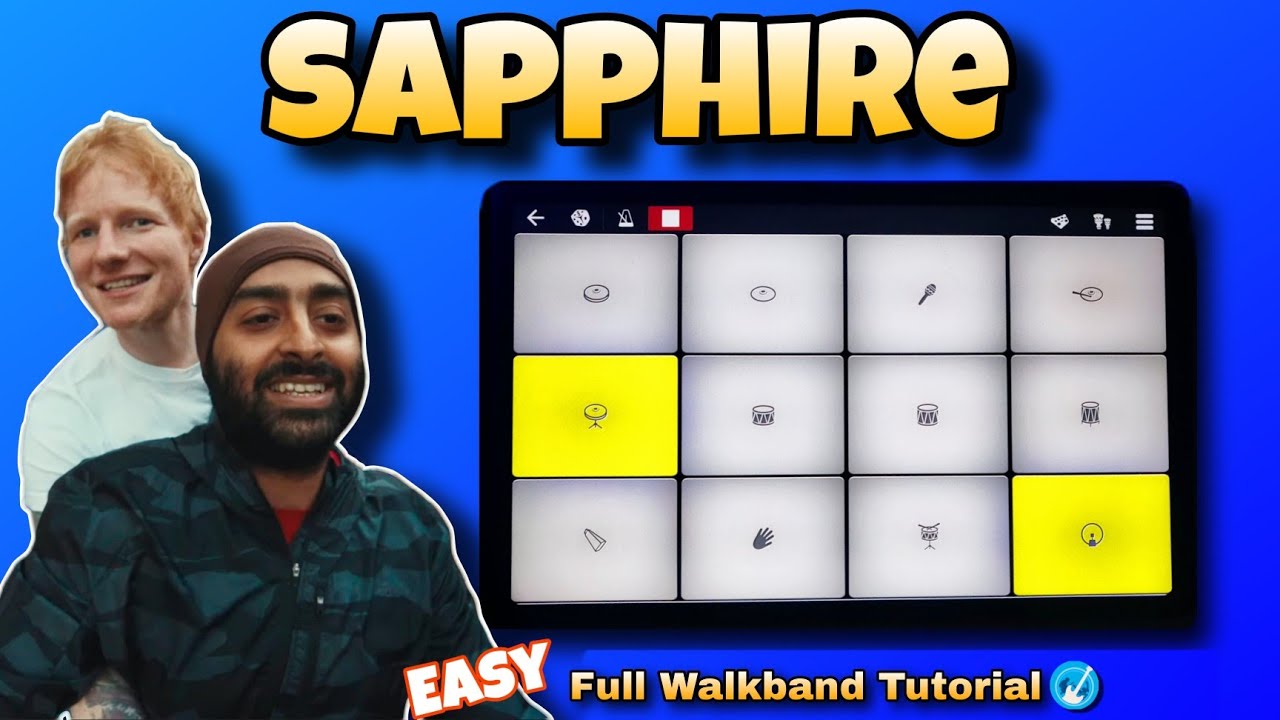 FULL WALKBAND Tutorial - Sapphire Ed Sheeran | Easy | Instrumental Ringtone 