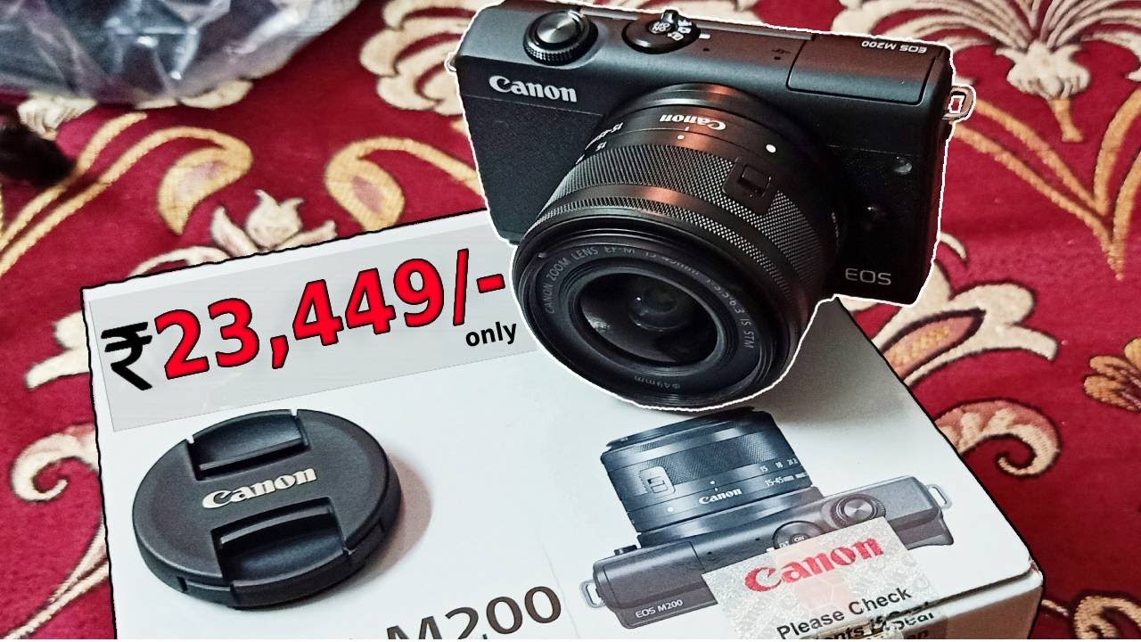 Canon M200 mirrorless camera unboxing(only for ₹23,449/- ?)