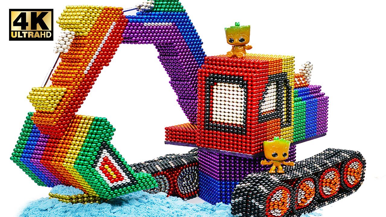 DIY How To Make Colored Excavator From Magnetic Balls ( Satisfying ) | Magnet World 4K