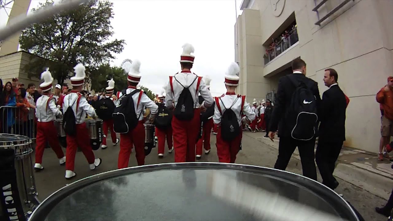 OU Drumline - March to Cotton Bowl Stadium 2014