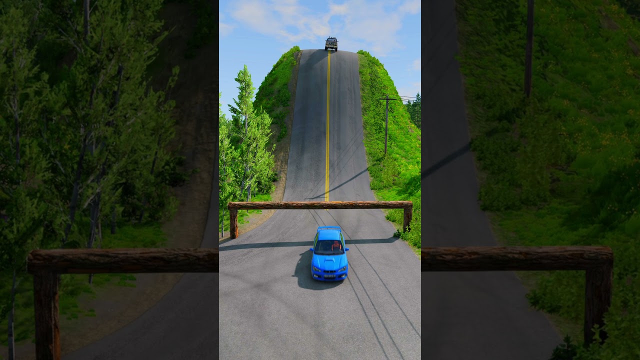 Toy Car & School Bus vs Log Trap - BeamNG.Drive 