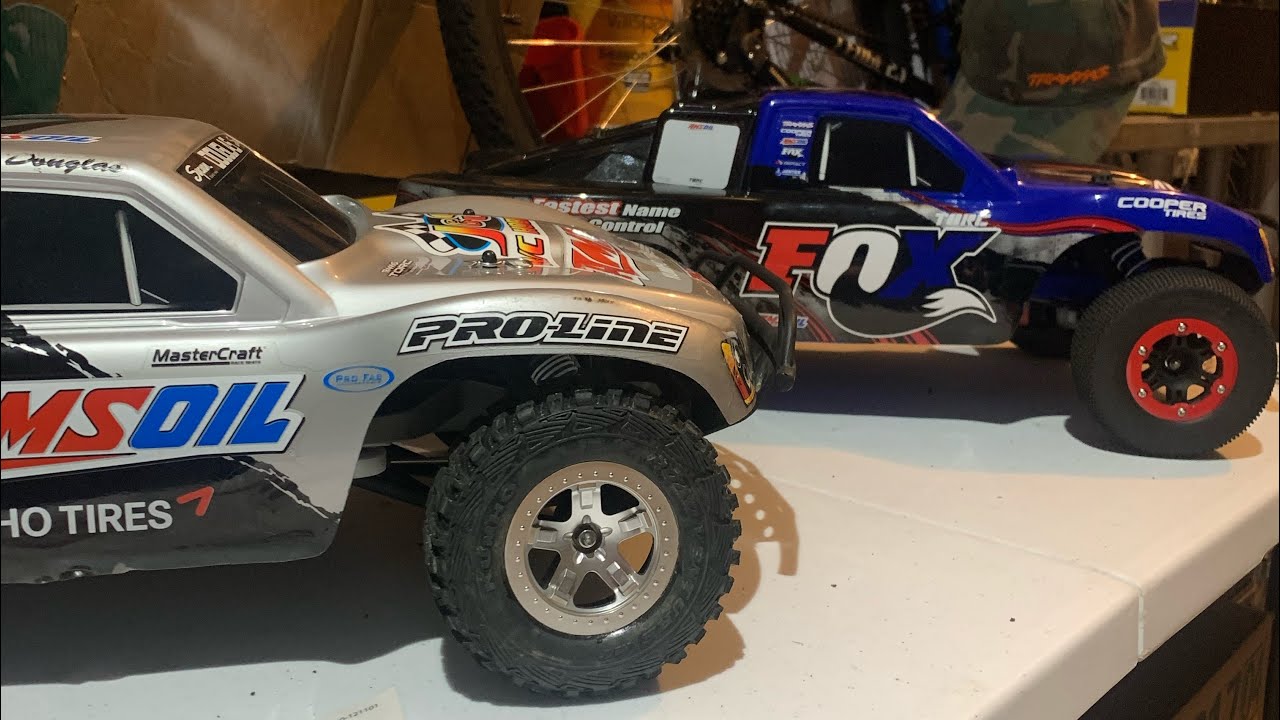 2wd slash brushed vs brushless comparison 2s lipo and 3s lipo!