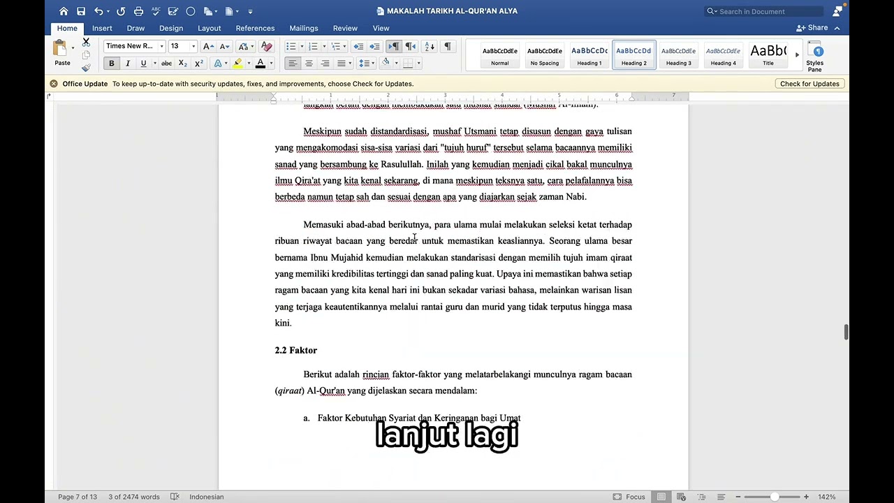 CARA MEMBUAT DAFTAR ISI OTOMATIS DI WORD