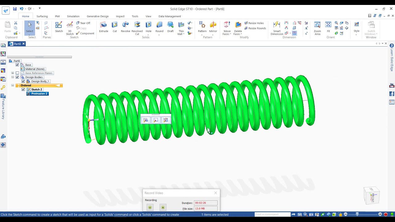 #22 solid edge helix tutorials | Helix in solid edge