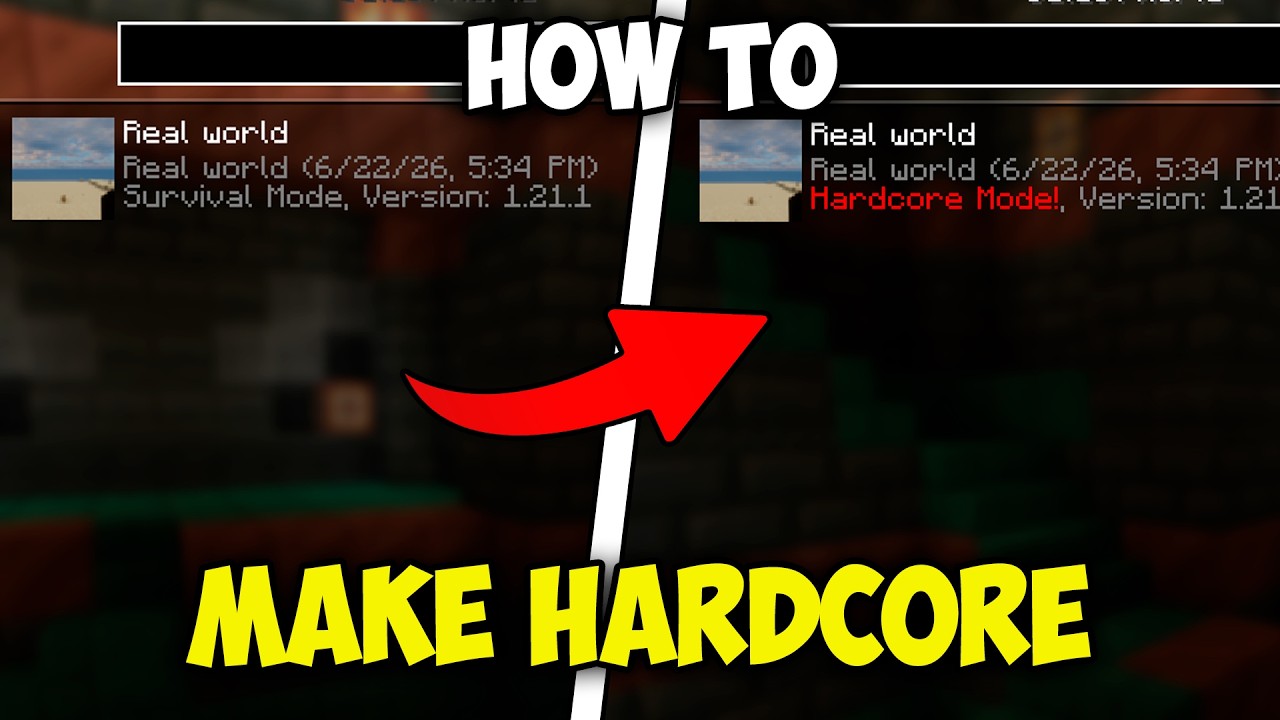 How to enable and disable Hardcore Mode | How to Change Difficulty to Hardcore in Minecraft