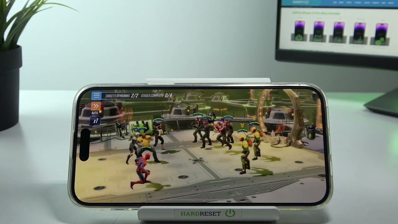 APPLE iPhone 14 PRO MAX - Marvel Strike Force | Gaming TEST | Amazing OLED 120Hz | A16 Bionic