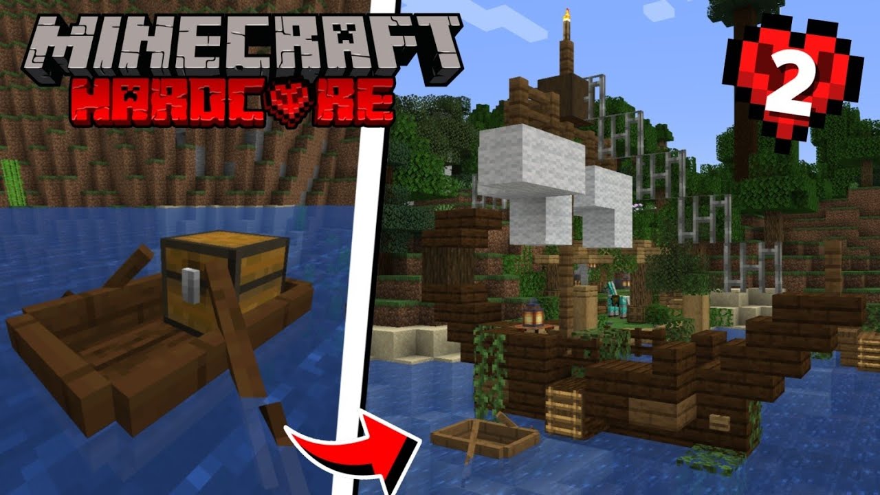 Minecraft Hardcore #2 | بنينا قوارب أكبر!