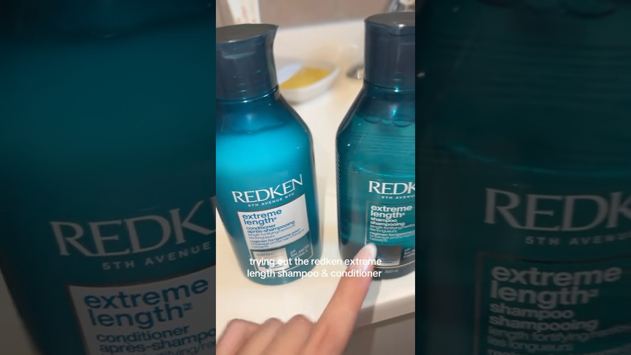 Trying out the Extreme Length Redken shampoo and conditioner #fyp #shampoo #conditioning #refresh
