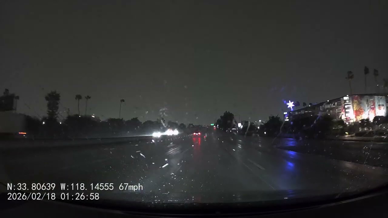 #Daily #Drive #Dashcam #South California, #USA#Los Angeles #Rainy and #Stormy #Night