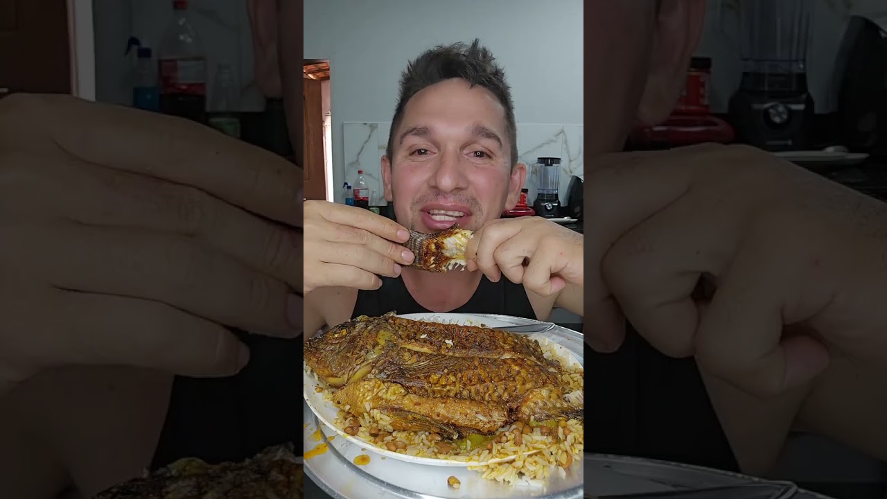 O melhor peixe frito #comida tilapia frito #mukbang 