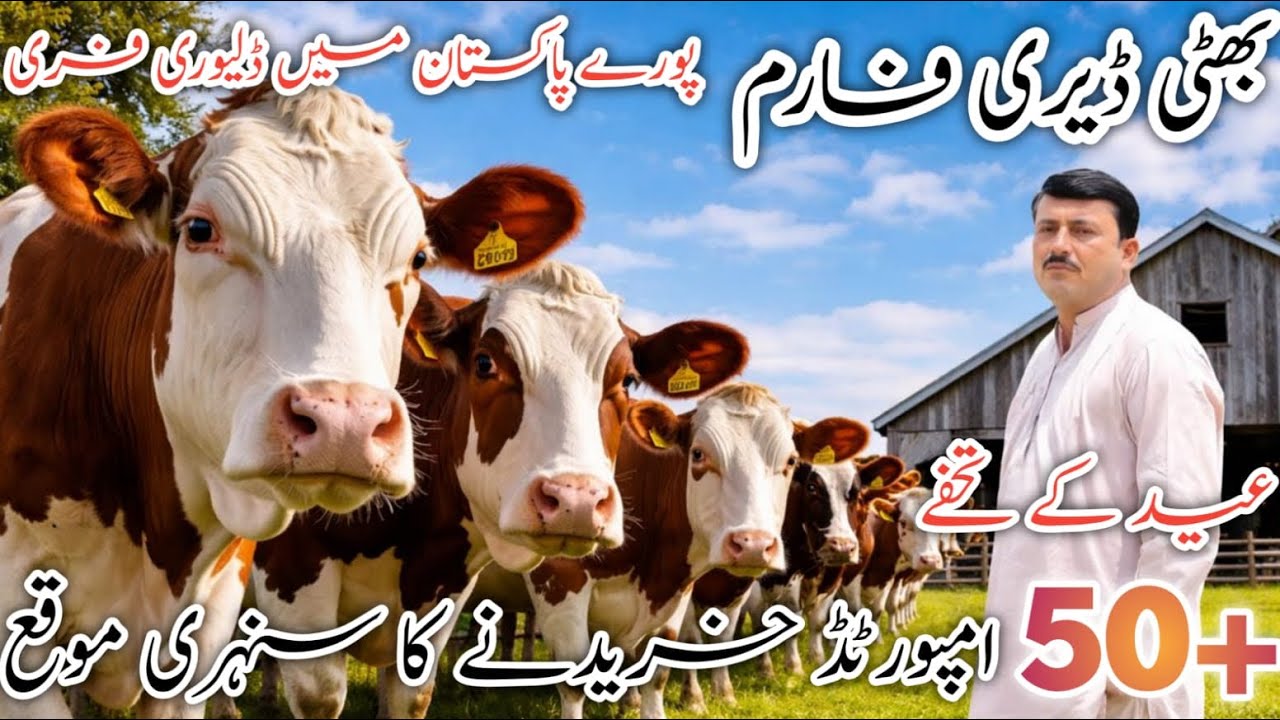 50+ Imported Friesian Cows 😱 | Pakistani Dairy Farm Tour | Full Details Bhatti Dairy Farm