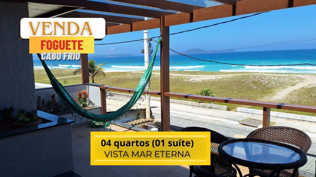 (VENDA) Casa  Frente Mar na Praia do Foguete  04 quartos (01 suíte). Exclusividade e Conforto