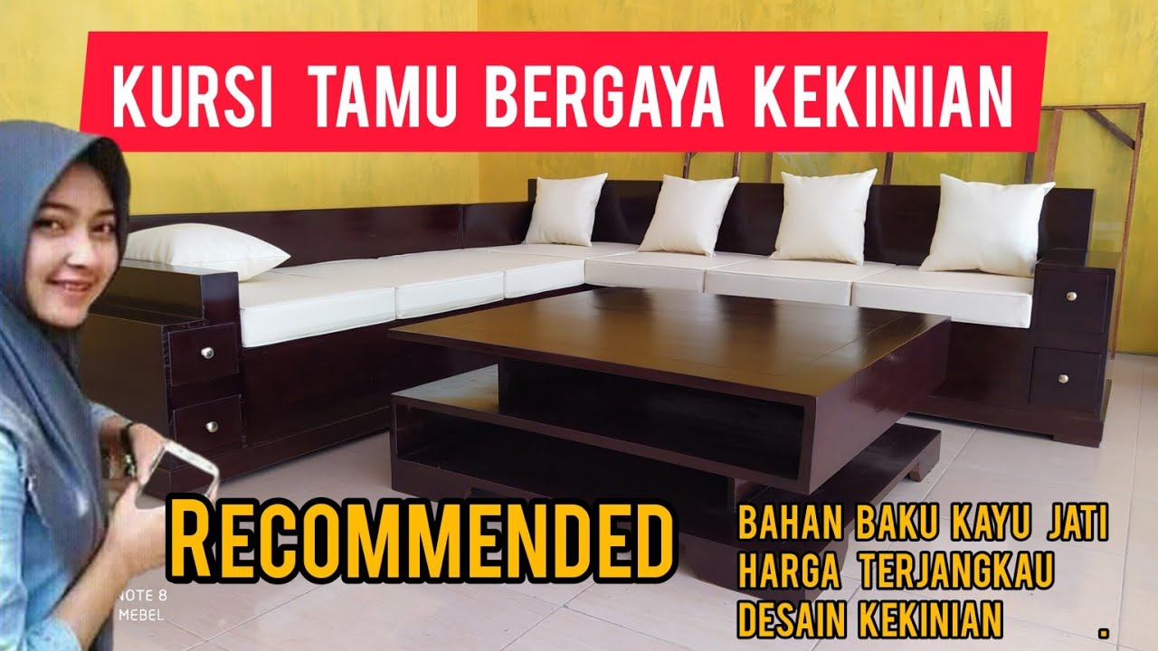 KURSI TAMU MINIMALIS KAYU JATI MODEL BOX, BISA CUSTOM UKURAN