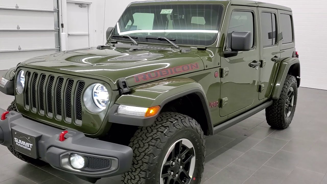 2021 SARGE GREEN JEEP WRANGLER RUBICON UNLIMITED COLOR MATCH TOP WALK AROUND REVIEW 21J18 SOLD!