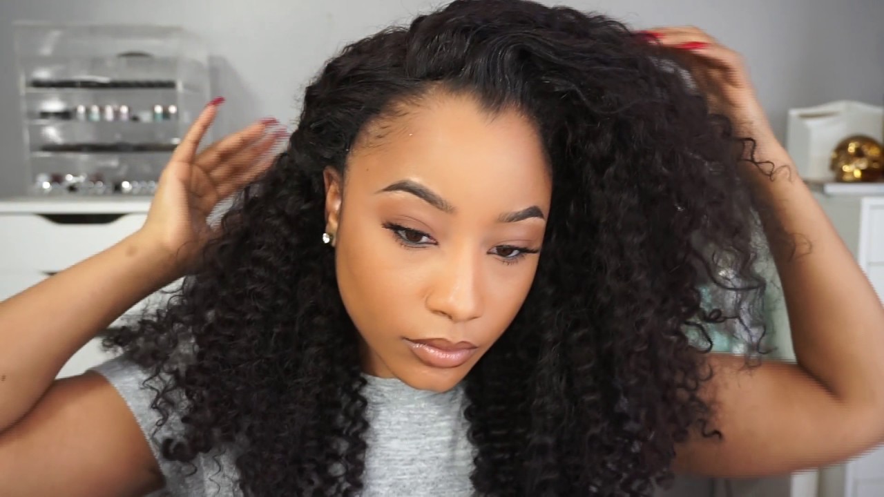 Simple Easy 10 min Hairstyle On Curly Wig  | Jaz Jackson