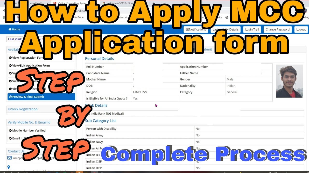 How to fill MCC Counselling 2021 Application Form|MCC NEET UG Counselling 2021|MCC Registration