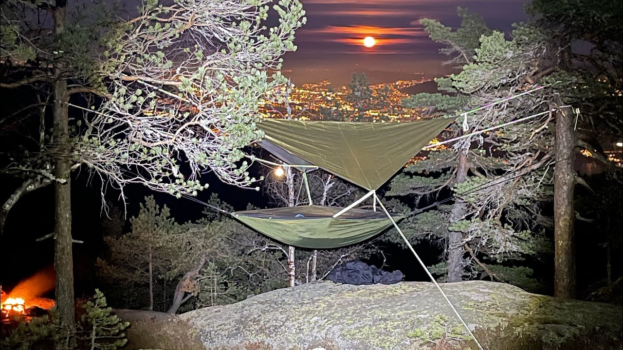 Wild Camping in mountain Forest-Hammock Shelter
