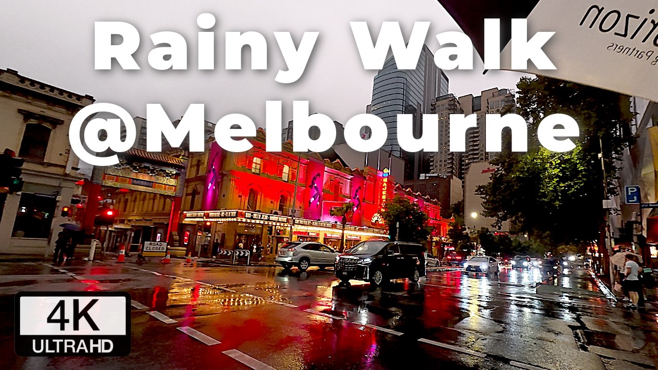 Rainy Sunday Walk in Melbourne CBD | Gold Rush Landmarks & | 4K Australia | No Music version