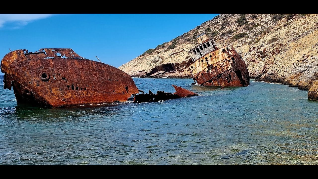 Walking in Amorgos  (Part 5) Kalotaritissa beach  and the shipwreck of Olympia