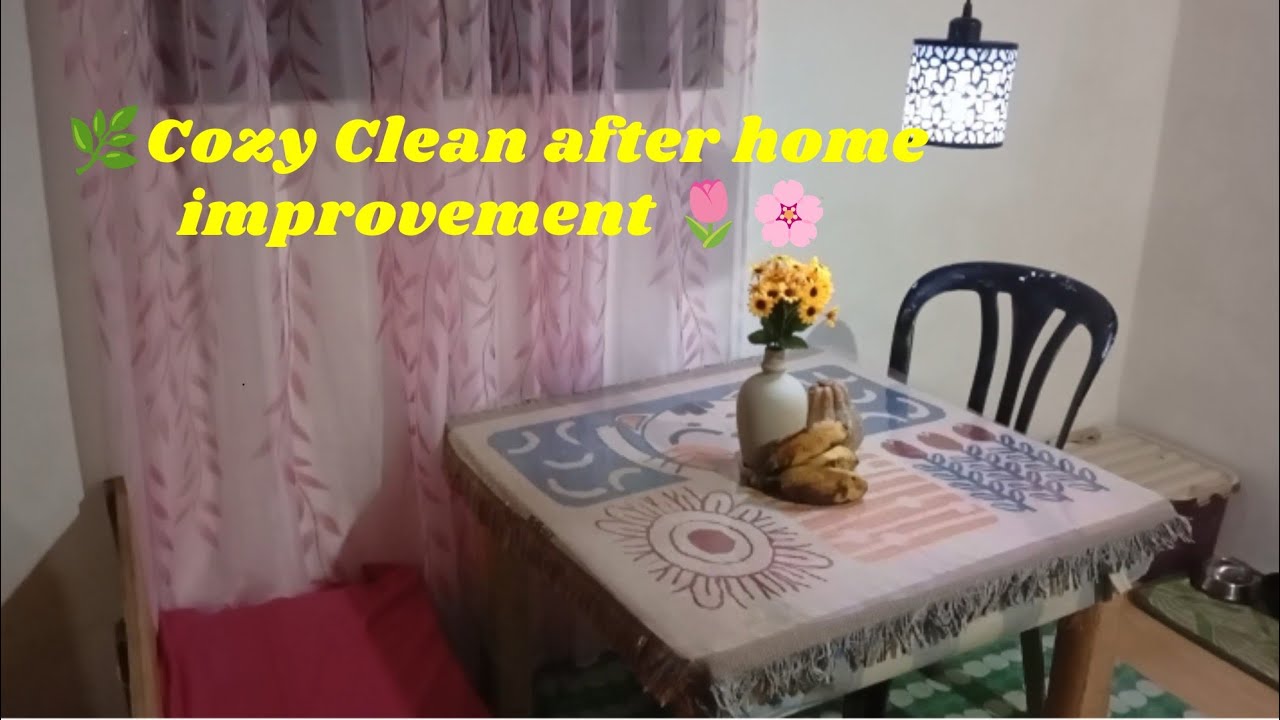 Мелкие улучшения дома 🏡 Нанесение штукатурки на стену 🍀 Уютная уборка со мной в ненастный день 🌸