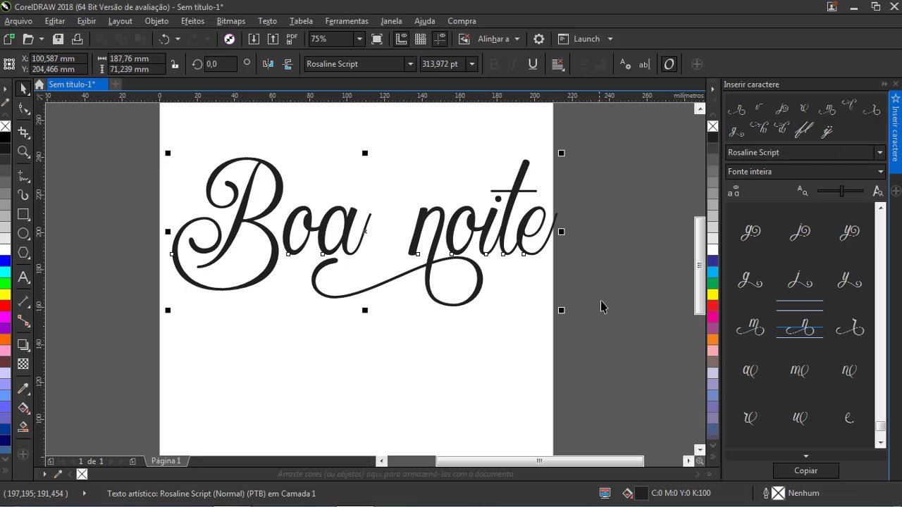 AULA COREL DRAW - Como Inserir Glifos (
