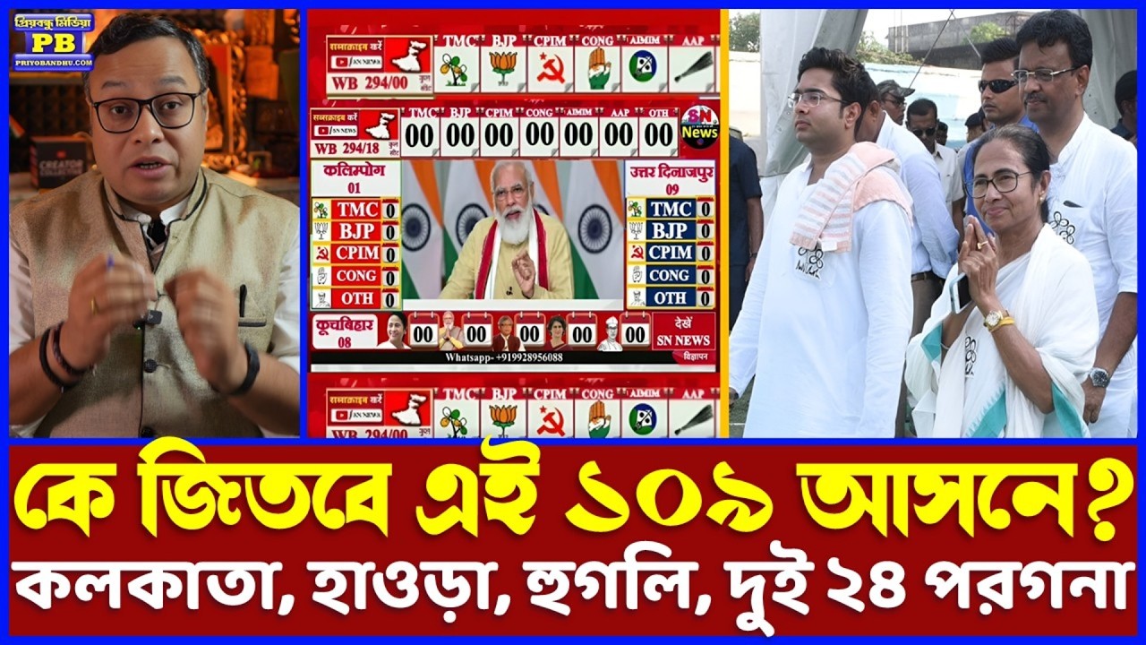 ওপিনিয়ন পোল ২০২৬: কলকাতা ও সংলগ্ন অঞ্চলের ১০৯আসনের সমীক্ষা। কে কোন আসনে এগিয়ে? কে করতে চলেছে বাজিমাত