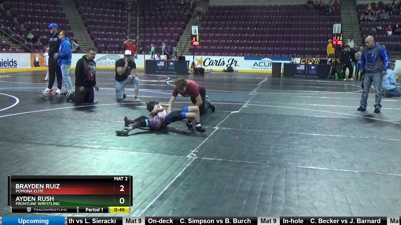 8U 43 Brayden Ruiz Pomona Elite Vs Ayden Rush Frontline Wrestling